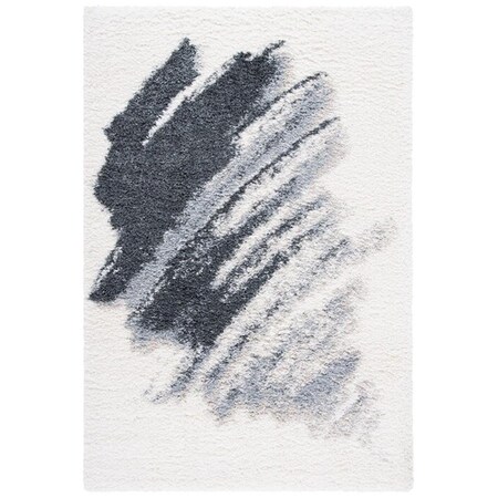 Safavieh 8 x 10 ft. Fontana Shag 896F Power Loomed Rectangle Area Rug; Grey & Ivory FNT896F-8